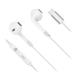 Casti in-ear Kruger&Matz cu microfon si conector USB-C, alb