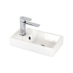 Chiuveta baie Leziter Melanie 40 cm, ceramica alba, design compact