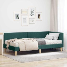 Cadru de pat coltar cu saltea Altele 2 pcs Verde tesatura GartenMobel Dekor