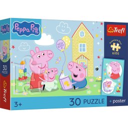 Puzzle Trefl Peppa Pig 30 piese Premium Plus Kids cu poster