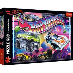 Puzzle Trefl 500 piese Hot Wheels anii '80, multicolor, 10+ ani