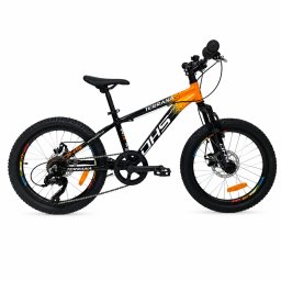 Bicicleta copii DHS Terrana 20 inch, aluminiu, portocaliu-negru