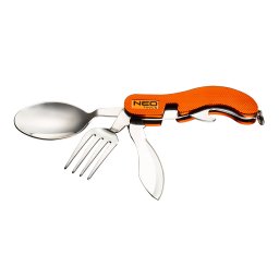 Briceag multifunctional pentru camping NEO Tools, 5 functii, portocaliu