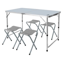 Set masa pliabila cu 4 scaune pentru camping, tip servieta
