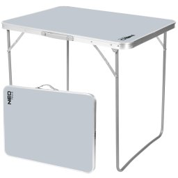 Masa de camping pliabila NEO TOOLS, tip valiza, aluminiu si MDF