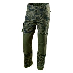 Pantaloni de lucru camo NEO TOOLS, marimea S (48), cu buzunare pentru genunchiere
