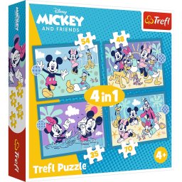 Puzzle Trefl 4 în 1 Mickey Mouse and Friends pentru copii 4+
