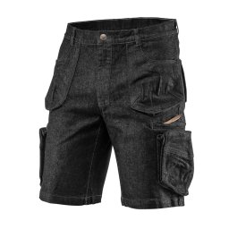 Pantaloni scurti de lucru din denim negru NEO TOOLS, marimea XXL