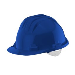 Casca de protectie certificata albastra din HDPE, reglabila 55-65 cm