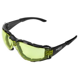 Ochelari de protectie cu spuma si lentile galbene, rezistenta FT