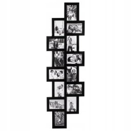 Rama foto colaj de perete pentru 14 fotografii, 36x118 cm, neagra