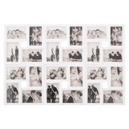 Rama foto colaj de perete pentru 24 fotografii 10x15 cm, 57x86 cm, alba