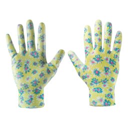 Manusi de gradina cu nitril, design floral, marimea 7