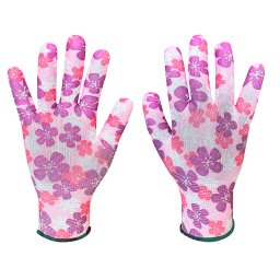 Manusi de gradina din poliester cu model floral, marimea 7