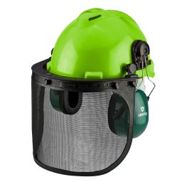 Casca de protectie 3 în 1 cu antifoane si viziera metalica VERTO