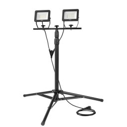 Proiector LED dublu 2x30W, 5400 lm, cu trepied reglabil 1,8 m