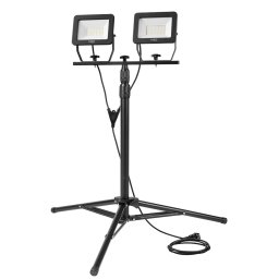 Proiector LED dublu 2x50W, 9000 lm, cu trepied reglabil 1,8 m si cablu