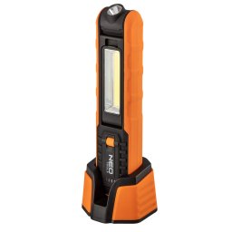 Lampa de atelier reincarcabila 500 lm COB cu magnet, carlig si suport