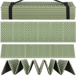 Saltea pliabila pentru camping si plaja, XPE, 182x60 cm, 12 segmente, verde