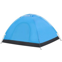 Cort de plaja si camping impermeabil cu protectie UV, 2 locuri, albastru