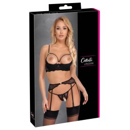 Set Balconette cu Portjartier 3 Piese - Negru , 75B/S
