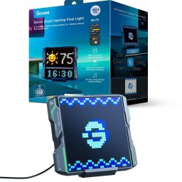 Panou luminos smart Govee Pixel Light H8630C81, 1 panou, LED RGBIC, 12 W, 500 lm, retro 8-bit incorporat, senzor muzica, control vocal, alb, interior