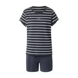 Marc O'Polo Pijama albastru închis / alb