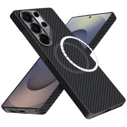 Husa de protectie Techsuit Aramid Fiber MagSafe compatibil cu Samsung Galaxy S25 Ultra, Negru