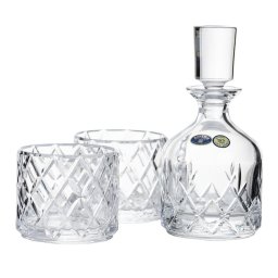 Pahare whisky si decanter Cristal Bohemia (set 3 piese)