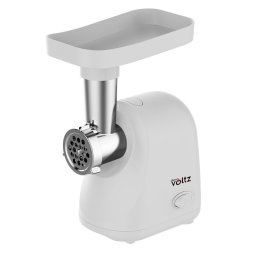Masina de tocat carne Oliver Voltz OV51991G, 800 W, Functie de inversare, Accesoriu pentru roșii, Accesorii de 5 și 7 mm, Otel inoxidabil, Alb