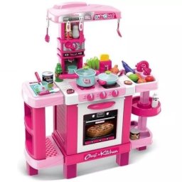 Bucătărie de joacă Kids Cook cu lumină și sunet, set 39 piese, roz