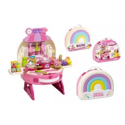 Set de bucătărie mini într-o valiză curcubeu – portabil