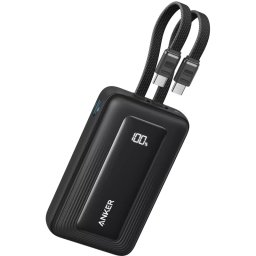Baterie externa ANKER A1681H12 Zolo, 20000 mAh, 1x USB, 1x USB-C, 45 W, Display, 2x Cabluri USB-C integrate, Black