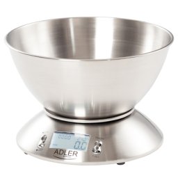 Cantar de bucatarie electronic Adler cu bol inox 2L, 5 kg, 1 g