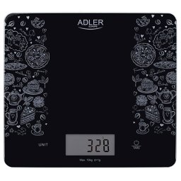 Cantar de bucatarie Adler AD 3171 din sticla, 10 kg, precizie 1 g, negru