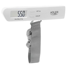 Cantar de bagaj Adler AD 8191, 50 kg, LCD iluminat, alb