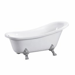 Cada freestanding Leziter Clark 170 cm, acrilica, cu picioare metalice cromate