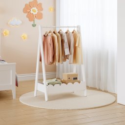 Garderoba pentru copii Vestnes alba cu raft depozitare, 99x66x38 cm