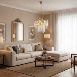 Candelabru din cristal Eleganza, 50 cm, 9xE14, auriu, metal si cristal