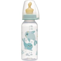 Biberon anti-colici NIP Family PP 250 ml cu tetina latex, 6+ luni