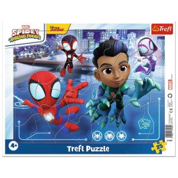 Puzzle Trefl 25 piese Spidey si prietenii, cu rama, pentru copii 4+