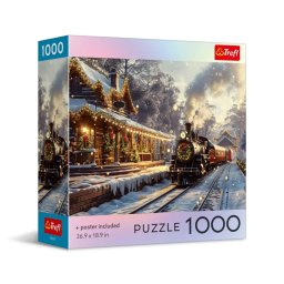 Puzzle Trefl 1000 piese Christmas Express, colectia SUA, cu poster inclus