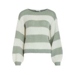 VILA Pulover 'VIChoca' verde pastel / alb
