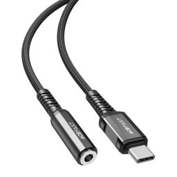 Adapter USB-C to mini jack 3,5mm C1-07 18cm (black)