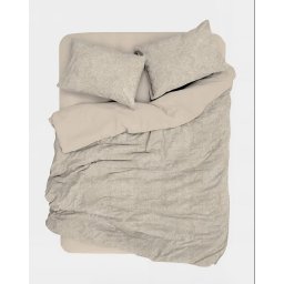 Set husa pilota + fata de perna, satin bumbac 100%, 135x200 cm + 80x80 cm, bej - Verificat A · Re-Bloom