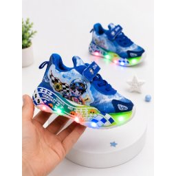 Pantofi sport cu lumini LED, Masinuta de curse, Superbaby, Albastru