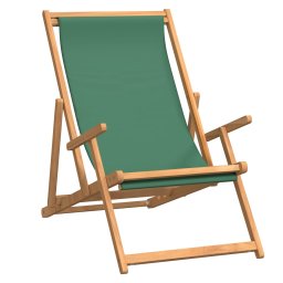 Scaun de plaja pliabil, verde, lemn masiv de tec GartenMobel Dekor