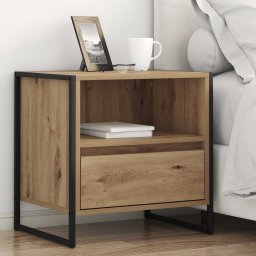 Noptiera Stejar artizanal 50 x 39,5 x 50 cm Lemn compozit GartenMobel Dekor