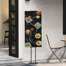 Panouri pentru Targuri Negru 30 x 24 x 214 cm Otel GartenMobel Dekor
