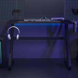 Birou de gaming cu picioare în forma de ZZ, negru, 110x60x75 cm GartenMobel Dekor